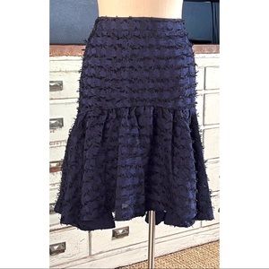 Anthropologie Miranda Textured Blue Midi Skirt NWT New XS